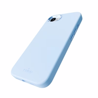 Puro šķidrā silikona viedtālruņa apvalks "ICON MAG PRO" ar magnētisko, metāla pogām un kameras gredzenu iPhone 16E, zils