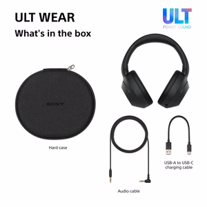 Sony ULT WEAR – bezvadu Bluetooth austiņas ar ULT POWER SOUND, dziļiem basiem, trokšņu slāpēšanu, līdz 30 h akumulatoru
