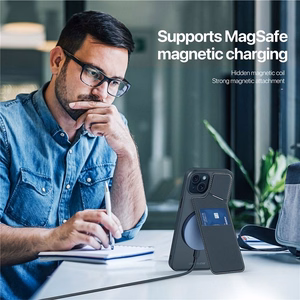 DUX DUCIS viedtālruņa apvalks RAFI II MAG ar statīvu saderīgs ar MagSafe IPHONE 15 Plus melns