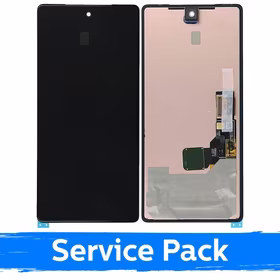 LCD Displejs Saderīgs ar Google Pixel 7A Melns Ar Frame (Service Pack)