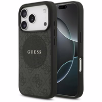 Guess 4G Circle Classic Logo Magnētiskais viedtālruņa apvalks iPhone 17 Pro - melns