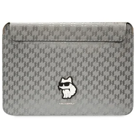 Karl Lagerfeld Saffiano Monogramma Choupette apvalks 14" klēpjdatoram - sudraba