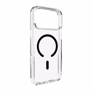 Puro Lite Mag TPU+PC viedtālruņa apvalks saderīgs ar MagSafe iPhone 17 Pro Max - caurspīdīgs ar melnu gredzenu
