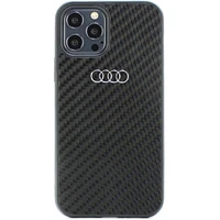 Audi oglekļa šķiedras iPhone 12/12 Pro 6.1" melns/melns cietais apvalks AU-TPUPCIP12P-R8/D2-BK