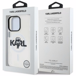 Karl Lagerfeld IML Karl Sketch Logo MagSafe Case for iPhone 16 Pro - Clear