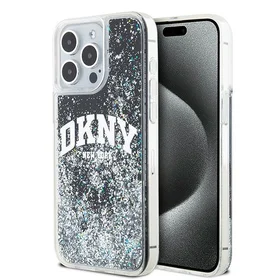 DKNY Liquid Glitter Big Logo viedtālruņa apvalks iPhone 13 Pro Max - melns