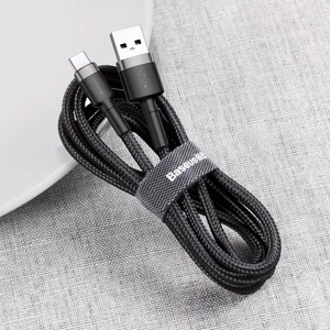 Baseus Cafule kabelis USB-C 3A 1m (pelēks + melns)
