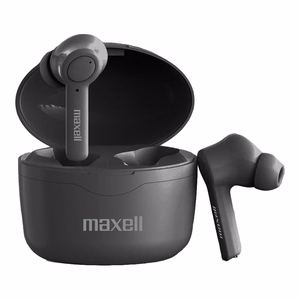 Maxell Bass 13 Sync Up bezvadu Bluetooth in-ear austiņas ar uzlādes maciņu, melnas