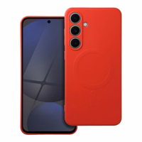 SILIKONA MAGNĒTISKAIS APVALKS saderīgs ar MagSafe priekš SAMSUNG S24 FE sarkans