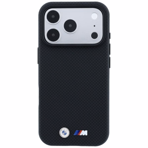 BMW M Quadrille Kevlar maciņš ar metāla logotipu un MagSafe iPhone 17 Pro Max / 18 Pro Max, melns