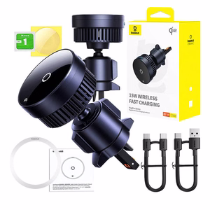 Baseus MagPro automašīnas turētājs ar 15W Qi2.0 indukcijas lādētāju (melns)