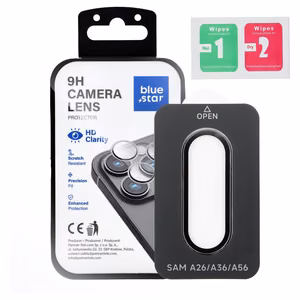 Kameras objektīva aizsargs BLUE STAR Easy Install SAMSUNG A56 melns