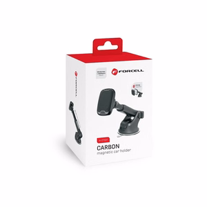 FORCELL F-GRIP Carbon H-CT327 magnētiskais auto turētājs vējstiklam / paneļim melns