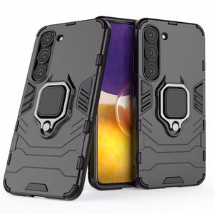 Ring Armor viedtālruņa apvalks Samsung Galaxy S23 bruņots pārsegs magnētiskais turētājs gredzens melns
