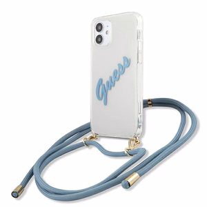 Guess GUHCP12SCRTVSBL iPhone 12 mini 5.4" zils/zils cietais apvalks Script Vintage