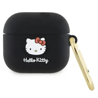 Hello Kitty silikona 3D Kitty galvas apvalks AirPods 3 - melns