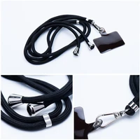 SWING (6mm) tālruņa siksniņa, tālruņa piekariņš ar regulējamu garumu / auklas garums 165 cm (maks. 82,5 cm cilpā) / uz pleca vai kakla – melns