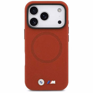 BMW M FW Metal Logo Magnētiskais apvalks iPhone 17 Pro - sarkans