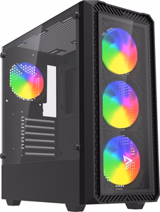 Savio Noctis Glass RGB Cube korpuss, melns