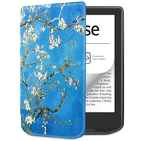 Tech-Protect SmartCase planšetdatora apvalks PocketBook Verse / Verse Pro - zils ar sakura ziediem