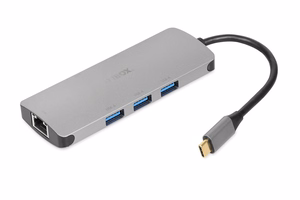 iBox IUH3RJ4K centrmezgls USB Type-C 5000 Mbit/s Sudraba