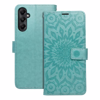 MEZZO grāmatas tipa viedtālruņa apvalks SAMSUNG A05s ar mandalu, zaļš
