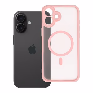 FULL MATTE MAG COVER viedtālruņa apvalks, saderīgs ar MagSafe, paredzēts IPHONE 16 Plus gaiši rozā