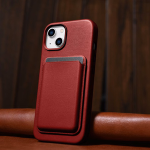 iCarer Apvalks Ādas vāks izgatavots no dabīgas ādas iPhone 14 Plus sarkans (saderīgs ar MagSafe)