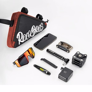 Rockbros G002 Flash Journey trīsstūra velosipēda rāmja soma, 1.4L – krāsa: sarkana