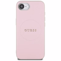 Guess Grained Ring MagSafe viedtālruņa apvalks iPhone 16e - rozā