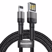 Baseus Cafule Divpusējs USB Lightning kabelis 1.5A 2m (pelēks+melns)