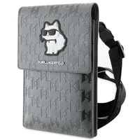 Karl Lagerfeld apvalks KLWBSAKHPCG rokassoma - sudraba Saffiano monogramma Choupette