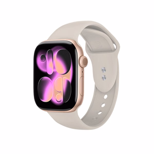 Ремешок Crong Liquid из жидкого силикона для Apple Watch 38/40/41/42 мм, каменно-бежевый