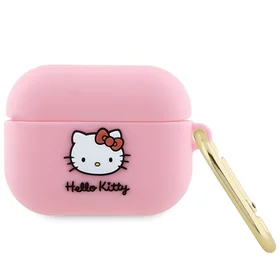 Hello Kitty Silikonais 3D Kitty Head korpuss AirPods Pro - rozā