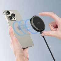 Tech-Protect QI15W-A33 indukcijas lādētājs ar MagSafe un statīvu ar USB-A / USB-C kabeli - melns