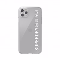 SUPERDRY Caurspīdīgs maciņš Snap IPHONE 11 PRO MAX caurspīdīgs / balts