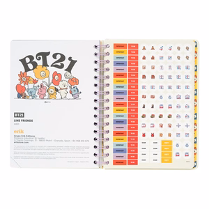 BT21 2021/2022 mācību gada kalendārs, balts