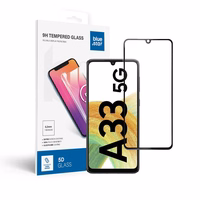 Aizsargstikls Blue Star - SAMSUNG A33 5G ar pilnu ekrānu (ar rāmi, mazā izmēra) - melns