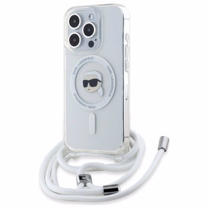 Karl Lagerfeld Crossbody IML Karl Head Magnētiskais viedtālruņa apvalks iPhone 16 Pro Max - caurspīdīgs