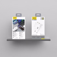 Dudao A28PEU PD 45W GaN 2xUSB Wall Lādētājs - Balts