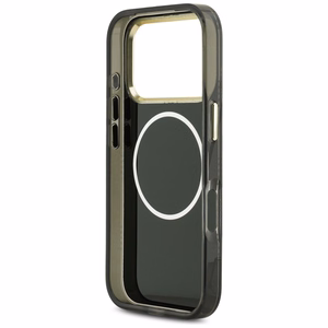 Guess IML Peony Dot MagSafe Maciņš for iPhone 17 Pro - melns