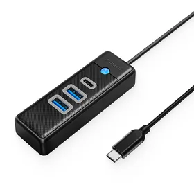 Orico PWC2U-C3 USB-C Hub / 2x USB-A 3.0 + 1x USB-C 3.0 - melns