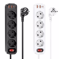 Pagarināšanas lenta Hoco 1,8 m 4 kontaktligzdas + 2 x USB A + USB C QC3.0 PD 3A 20W NS1 balta