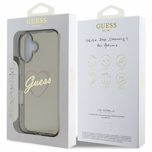 Guess IML Sirds apvalks viedtālrunim iPhone 16 - melns