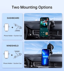 Auto lādētāja turētājs Choetech T203-F 15W Gravity Car Charger Holder Holder melns