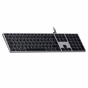 Wire keyboard USB C QWERTY Satechi Slim W3 Wired ST-UCSW3M space gray