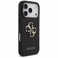Guess Graudains Liels 4G un Klasiskais Logotips viedtālruņa apvalks iPhone 17 Pro - melns