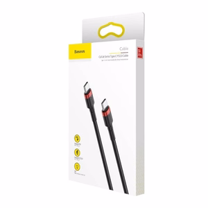 Baseus kabelis Cafule PD USB-C - USB-C 2,0 m sarkans-melns 60W