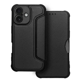 RAZOR grāmatas tipa viedtālruņa apvalks IPHONE 16 Plus melns