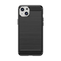 Elastīgs oglekļa raksta viedtālruņa apvalks iPhone 15 Plus Carbon Case - melns